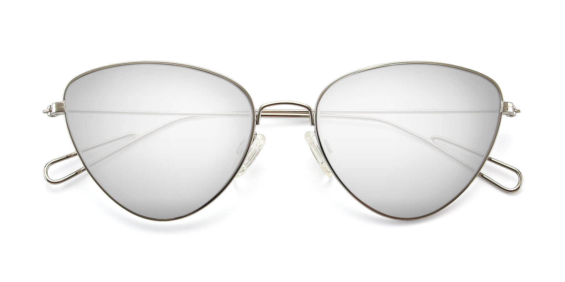 Folded Front of Butterfly Effect in Silver with Silver Mirrored Lenses