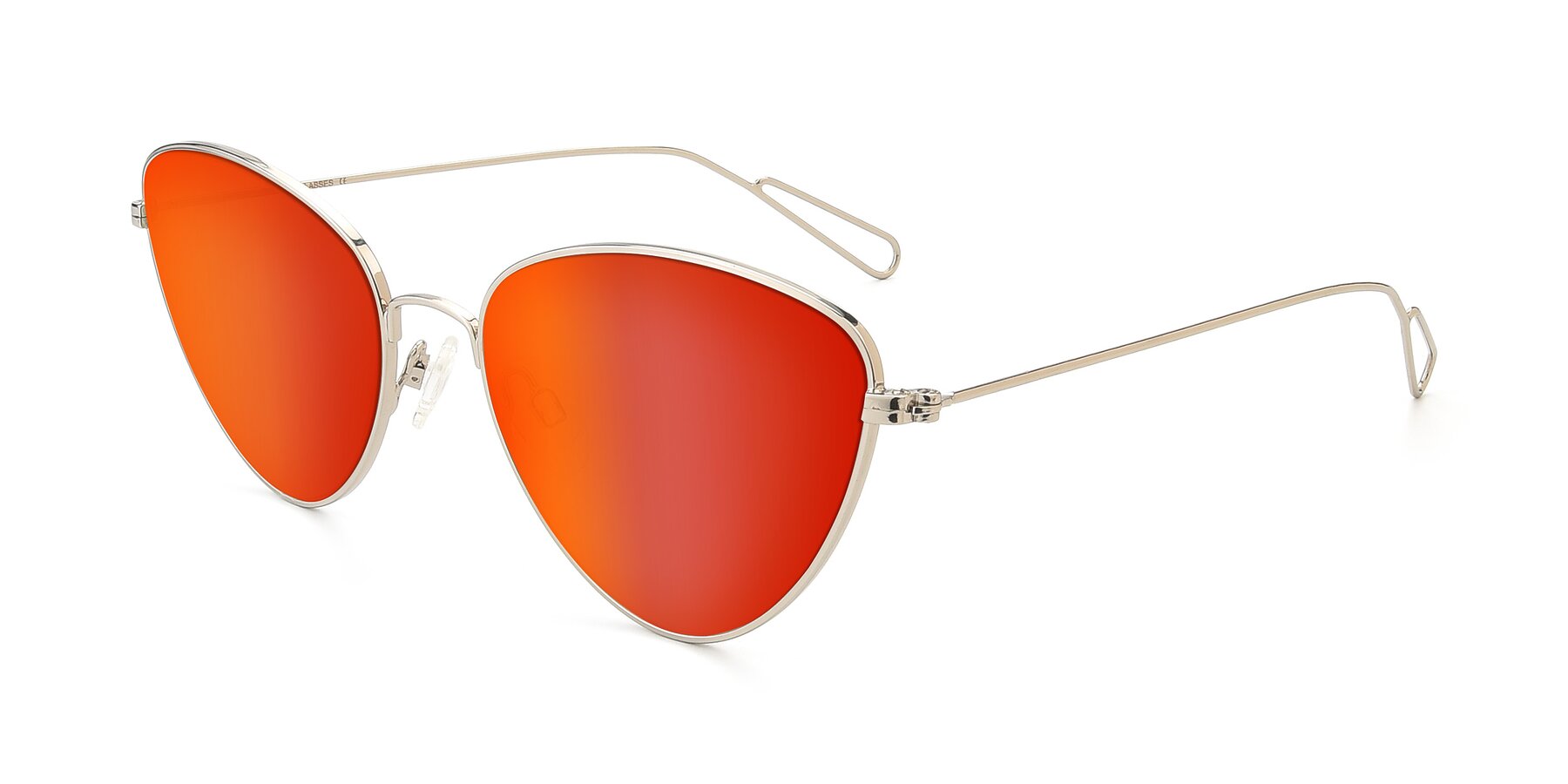 Angle of Butterfly Effect in Silver with Red Gold Mirrored Lenses