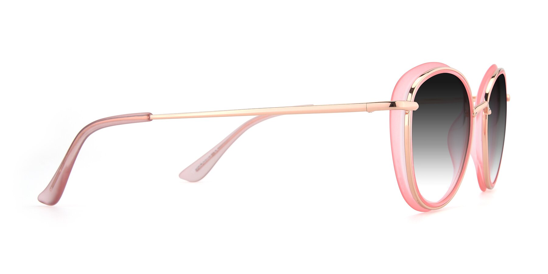 Side of Cosmopolitan in Pink-Gold with Gray Gradient Lenses