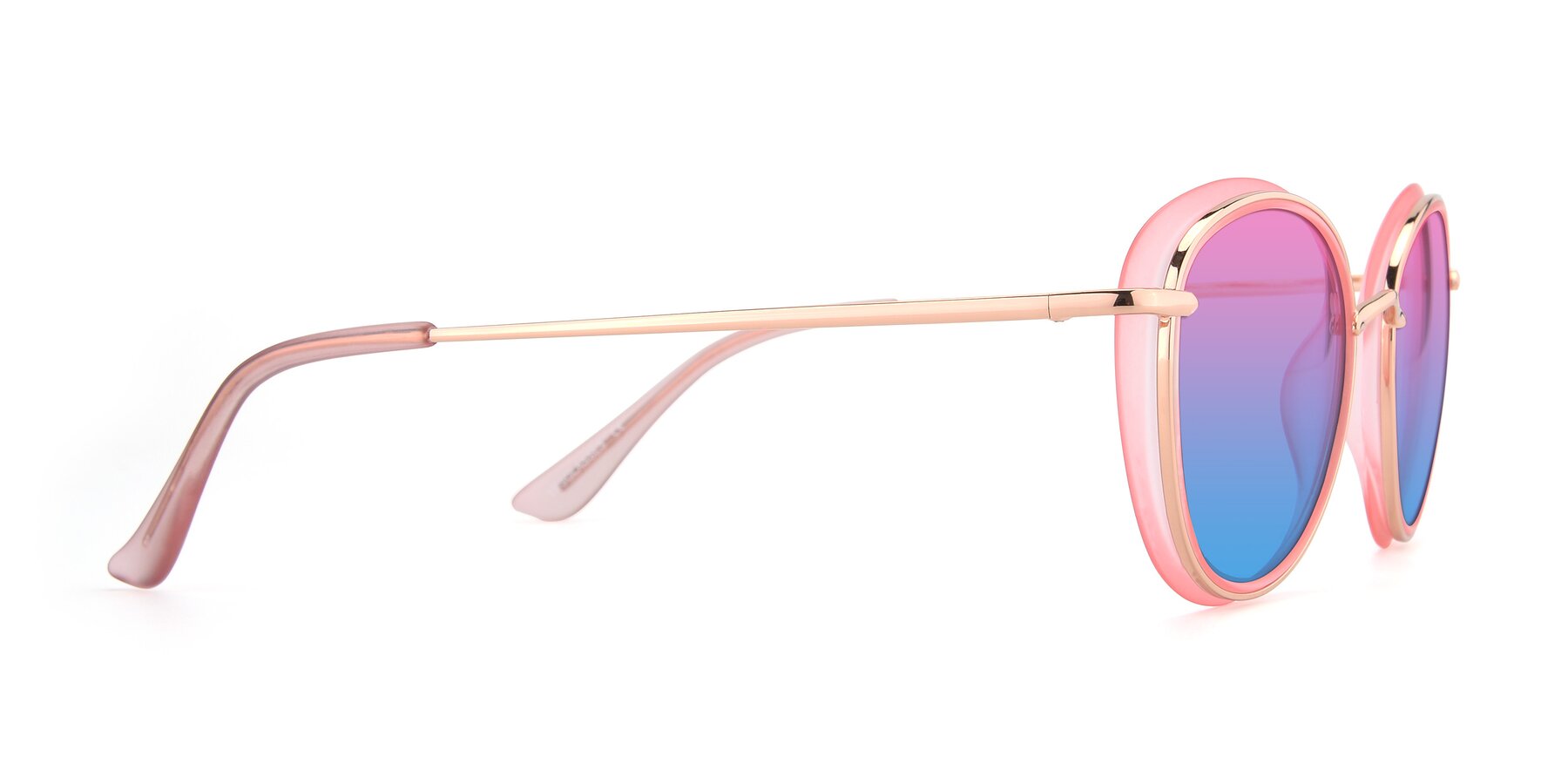 Side of Cosmopolitan in Pink-Gold with Pink / Blue Gradient Lenses