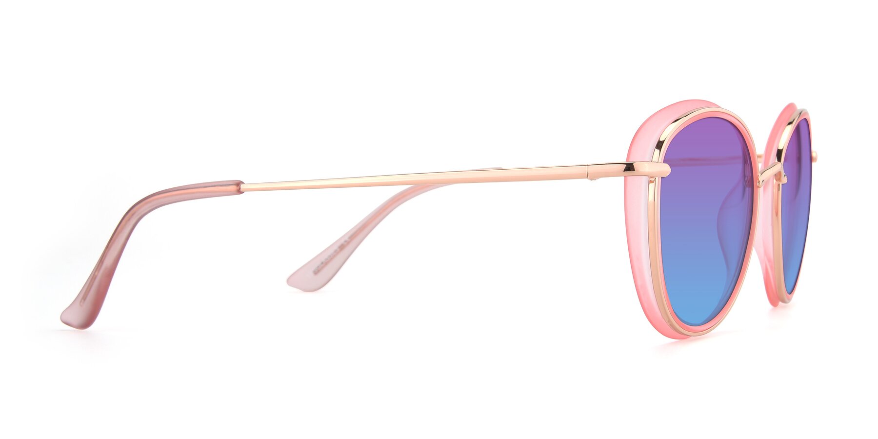 Side of Cosmopolitan in Pink-Gold with Purple / Blue Gradient Lenses