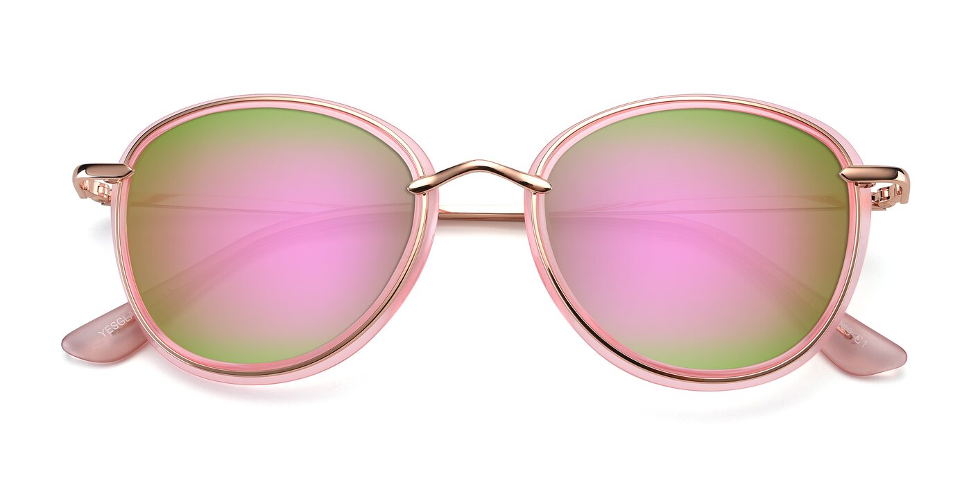 Cosmopolitan - Pink / Gold Flash Mirrored Sunglasses