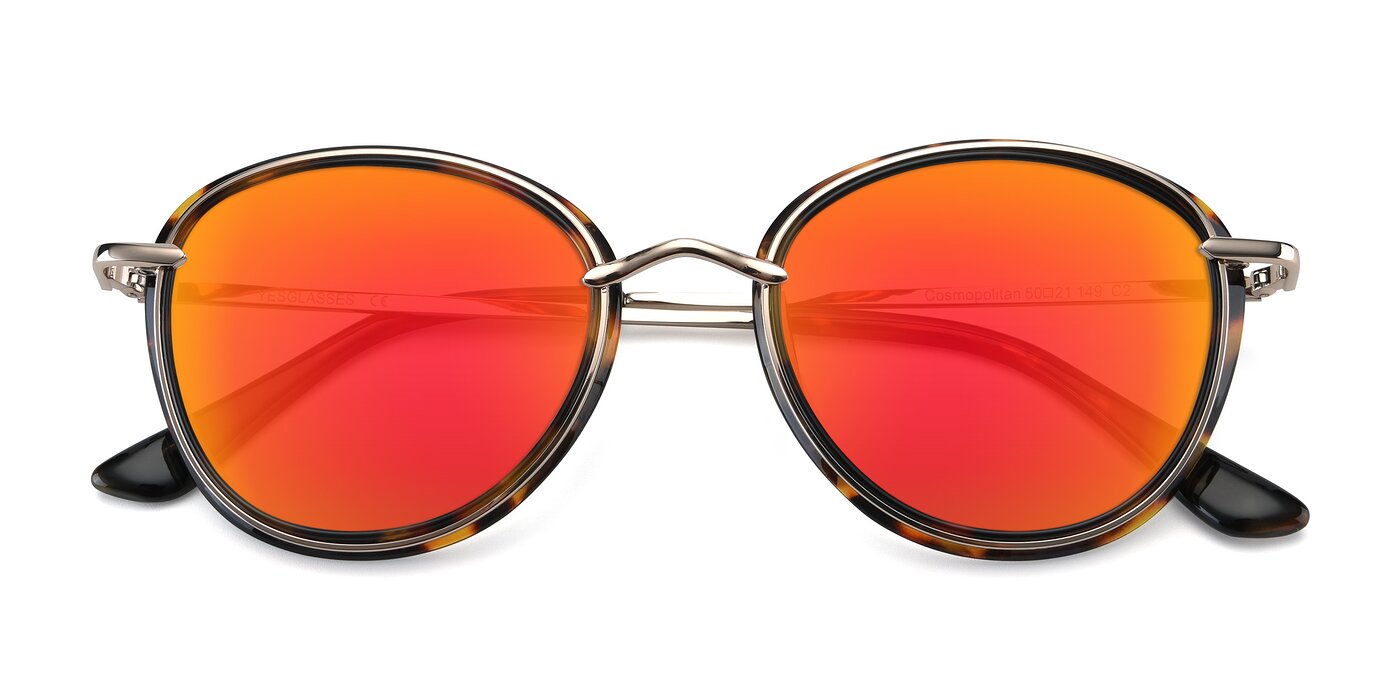 Cosmopolitan - Tortoise / Silver Flash Mirrored Sunglasses