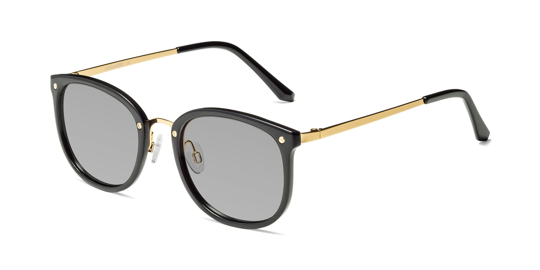 Angle of Timeless in Black-Gold with Light Gray Tinted Lenses