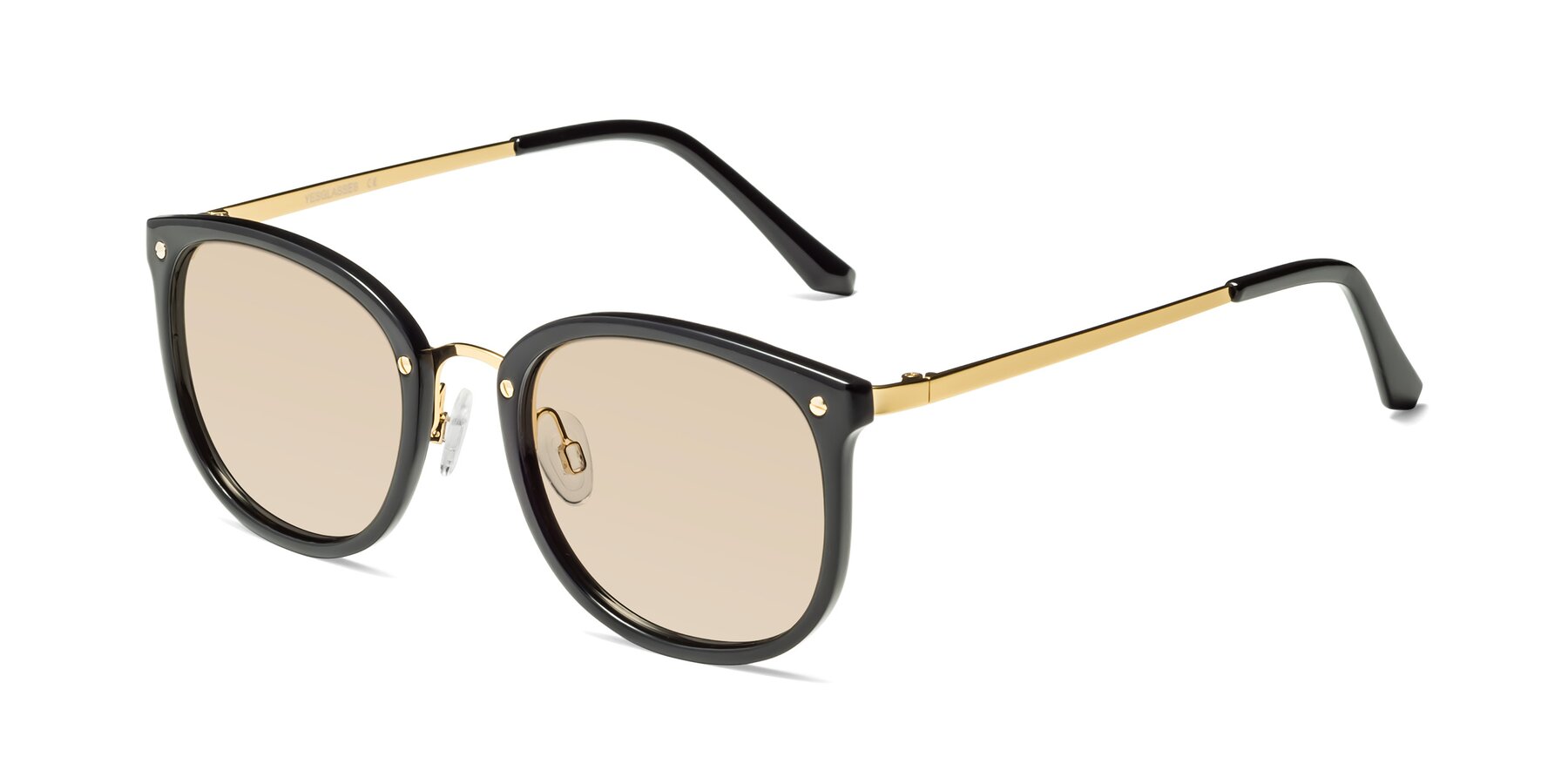 Angle of Timeless in Black-Gold with Light Brown Tinted Lenses