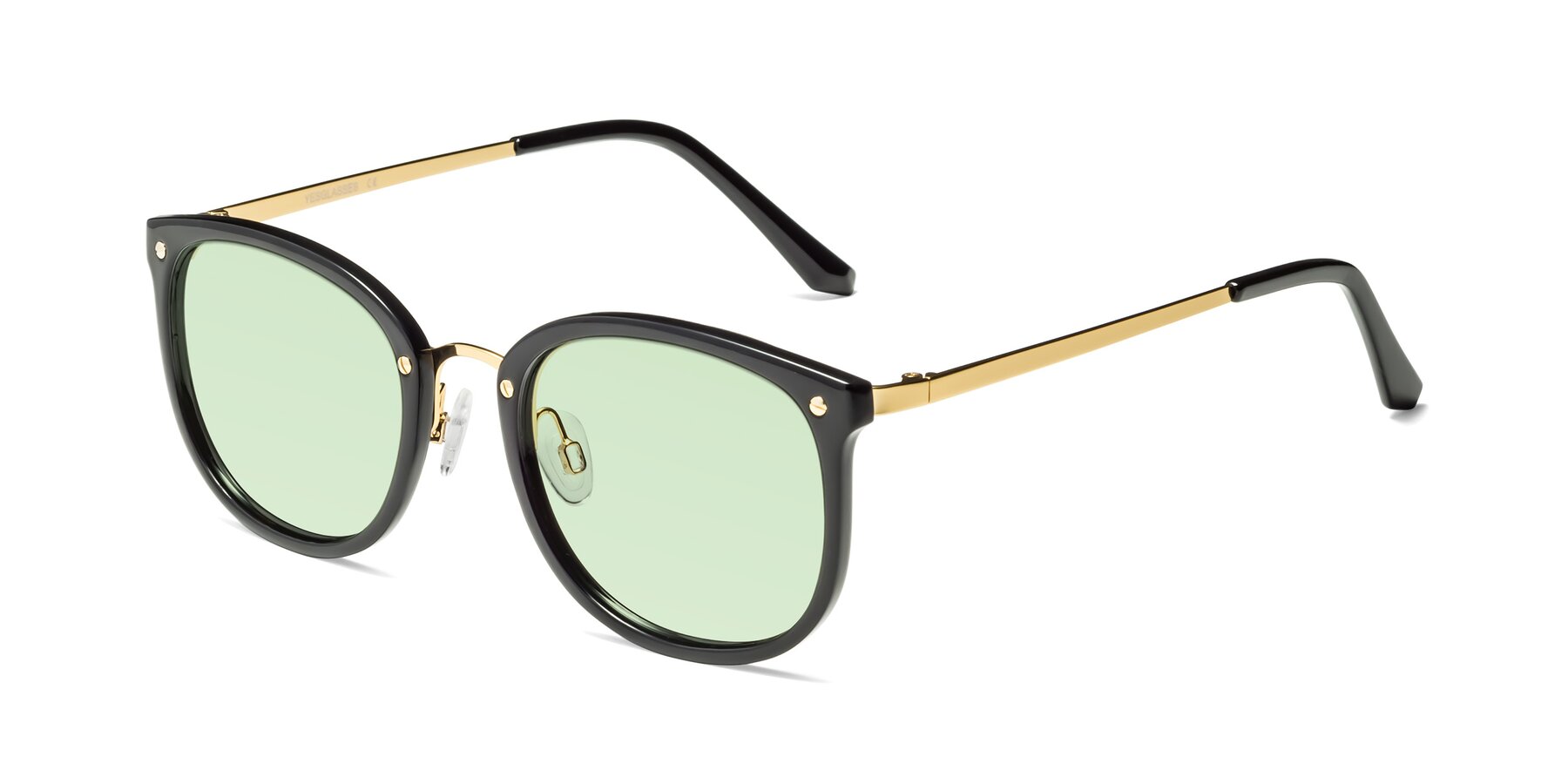 Angle of Timeless in Black-Gold with Light Green Tinted Lenses