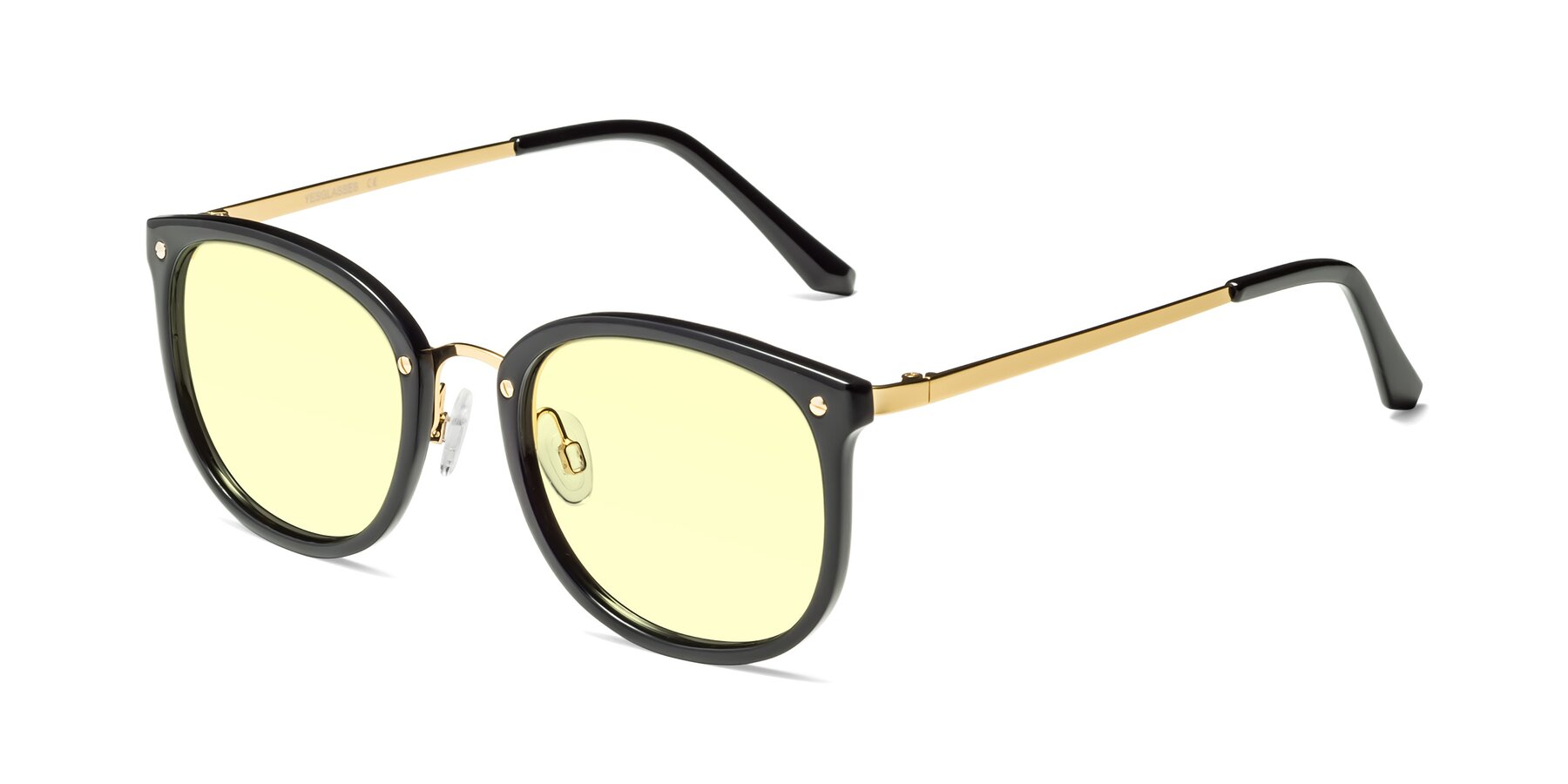 Angle of Timeless in Black-Gold with Light Yellow Tinted Lenses
