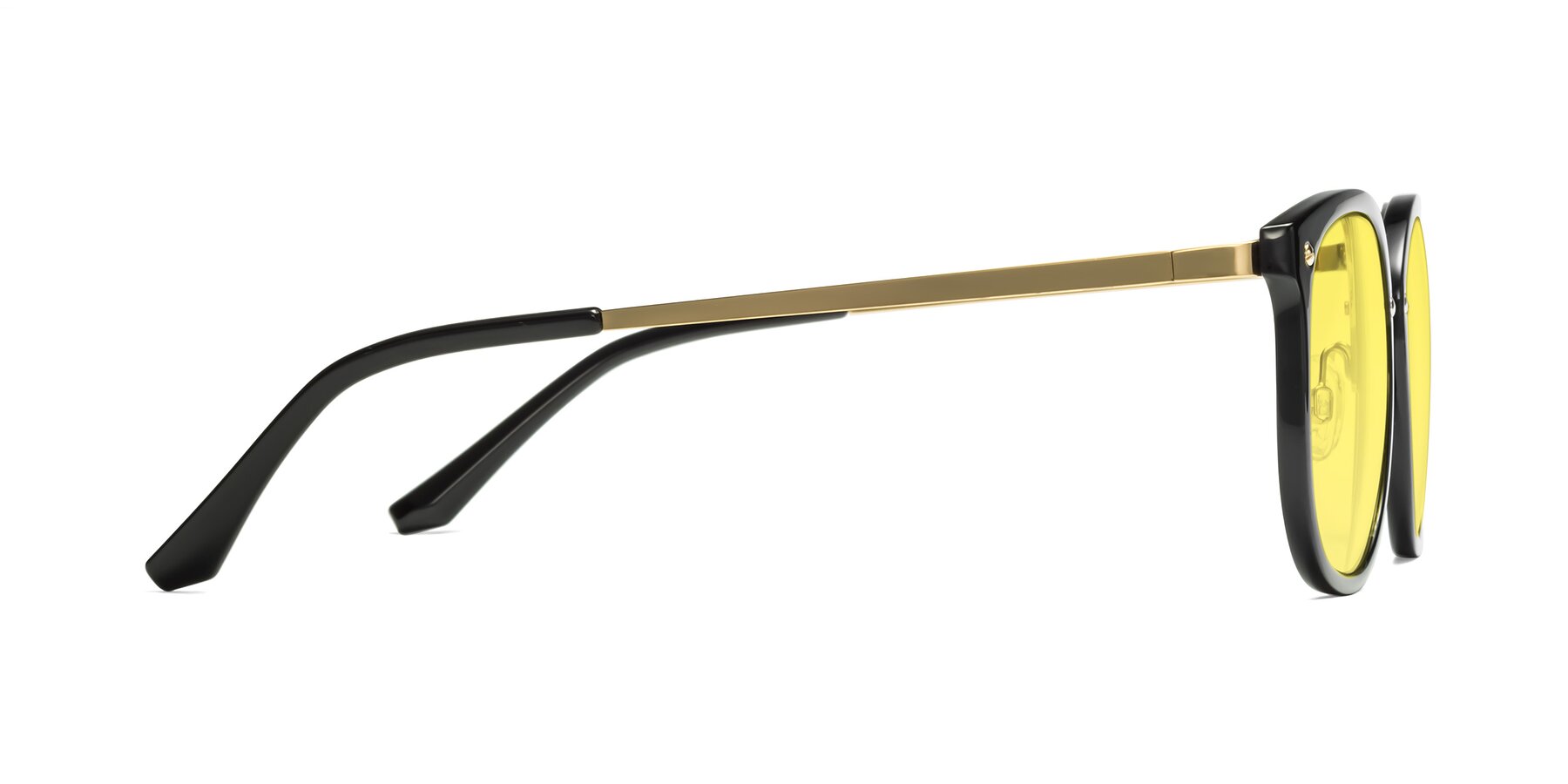 Side of Timeless in Black-Gold with Medium Yellow Tinted Lenses