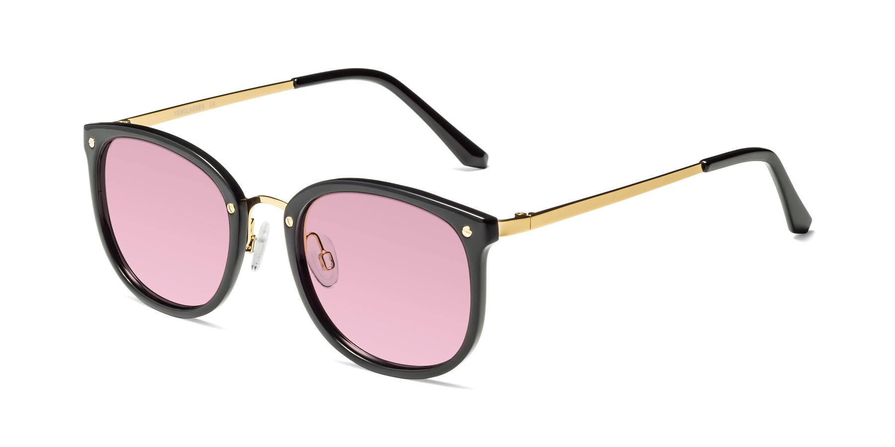 Angle of Timeless in Black-Gold with Light Wine Tinted Lenses