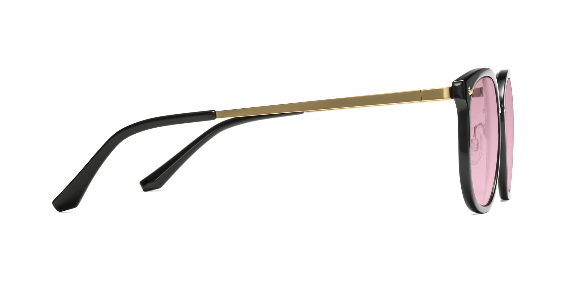 Side of Timeless in Black-Gold with Light Wine Tinted Lenses