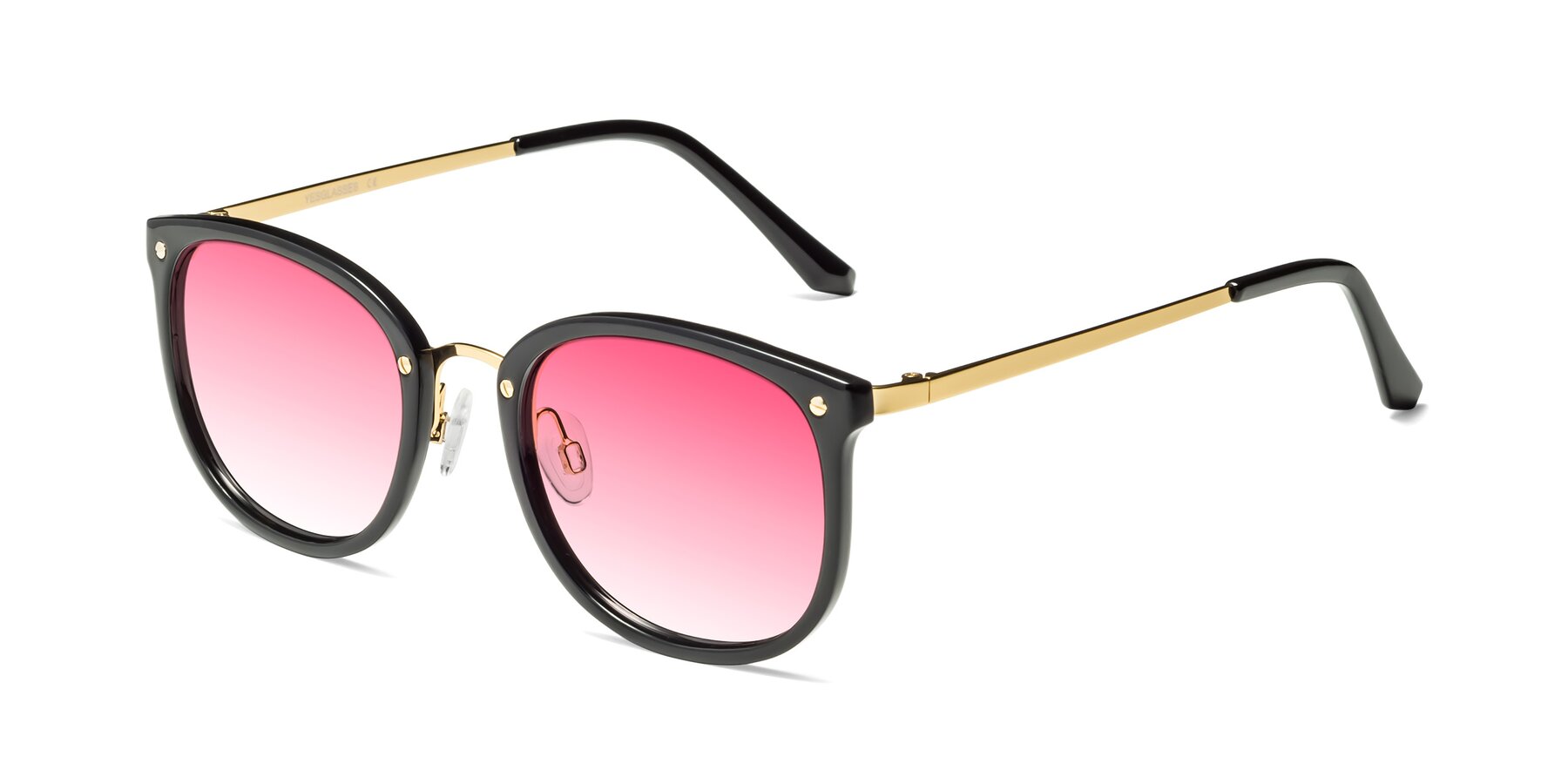 Angle of Timeless in Black-Gold with Pink Gradient Lenses