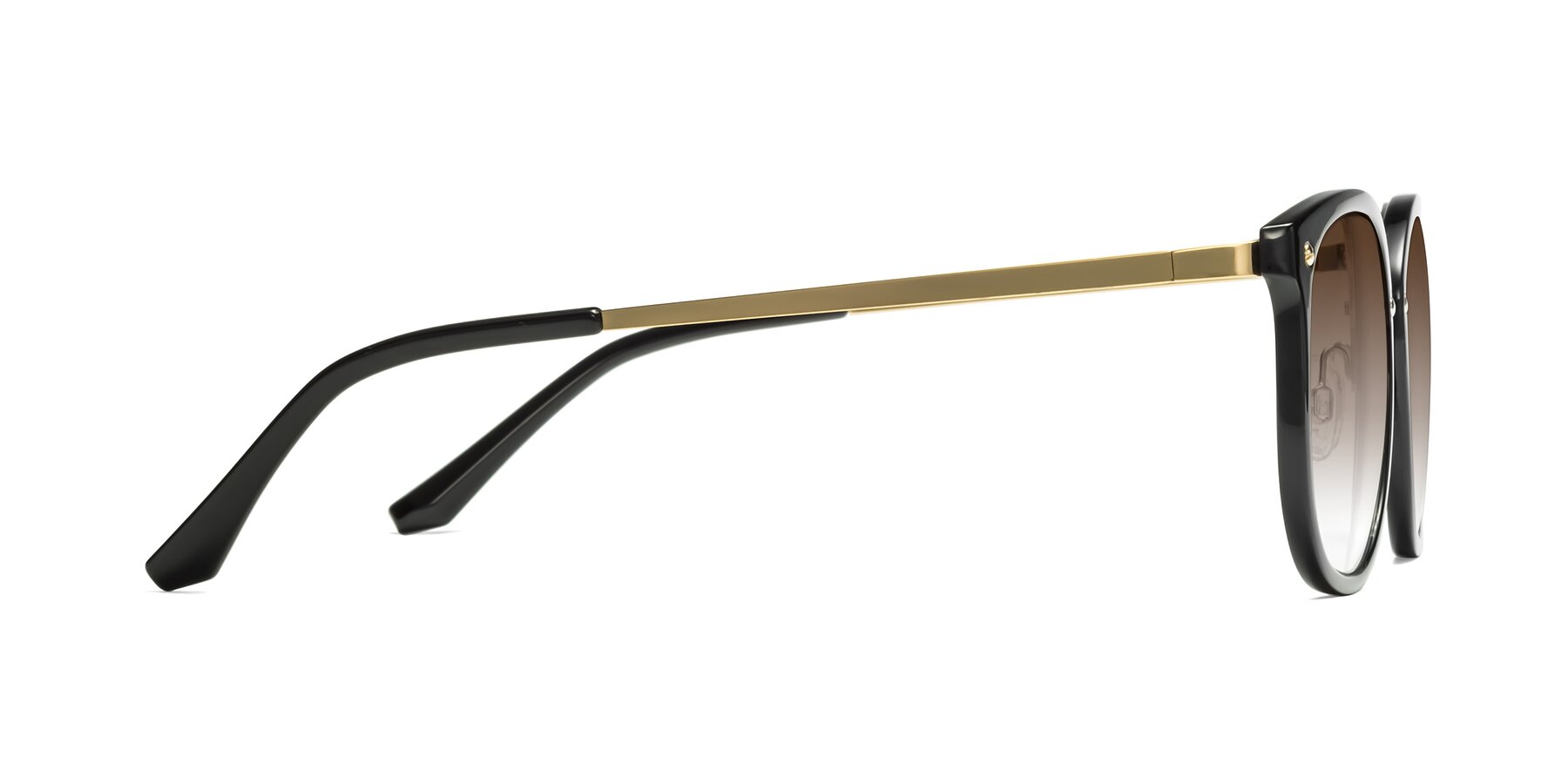 Side of Timeless in Black-Gold with Brown Gradient Lenses