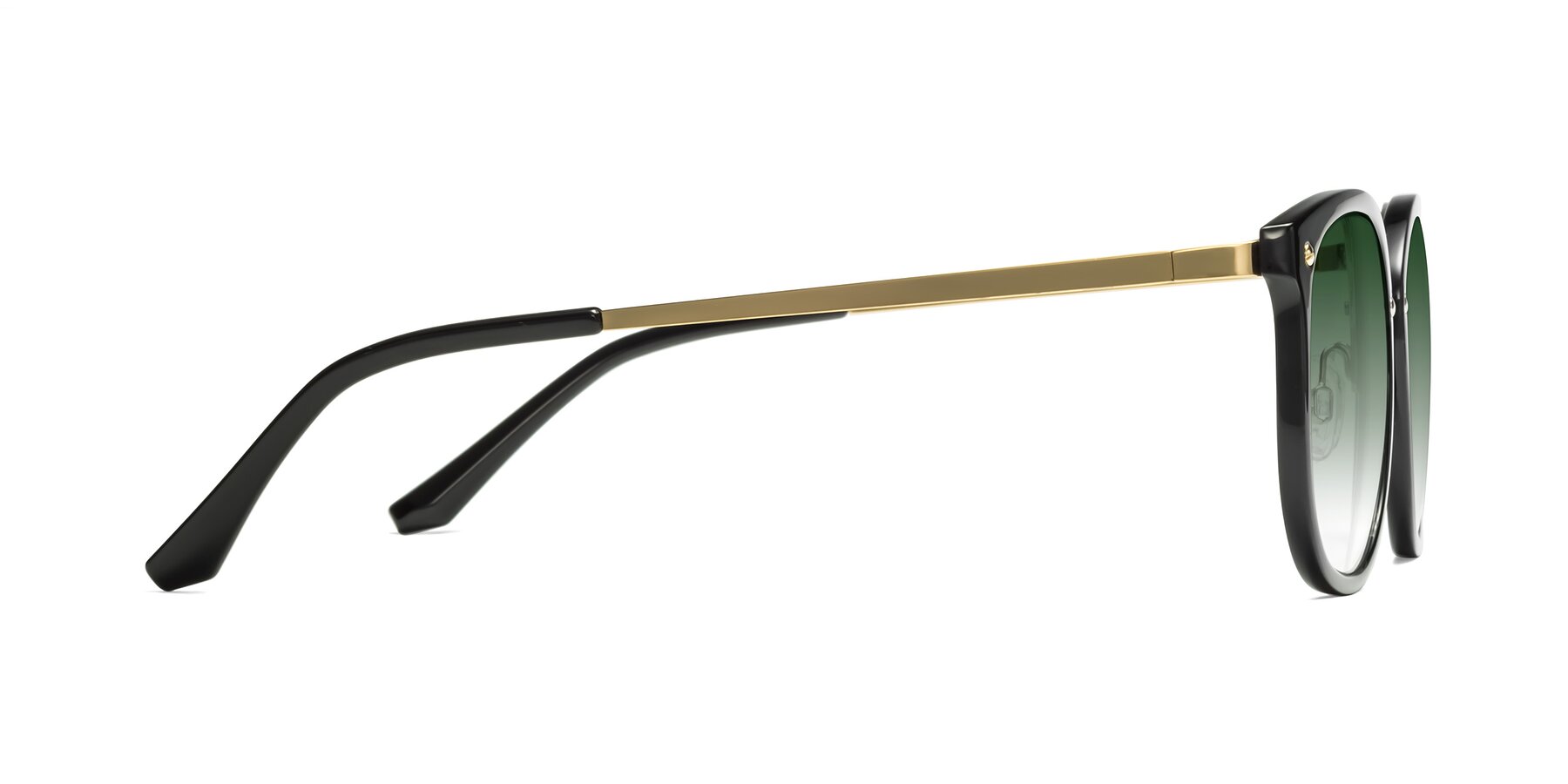 Side of Timeless in Black-Gold with Green Gradient Lenses