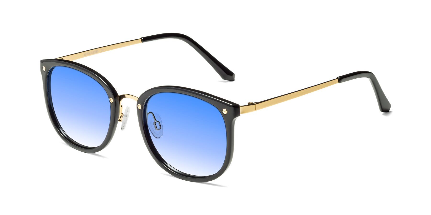 Angle of Timeless in Black-Gold with Blue Gradient Lenses