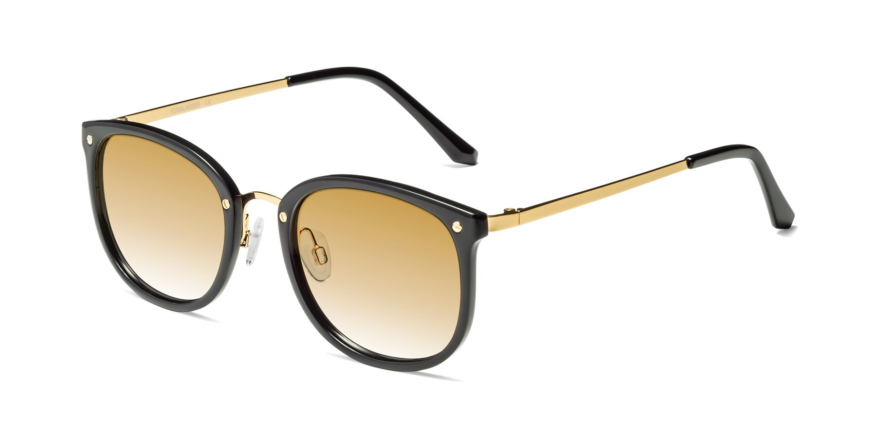Angle of Timeless in Black-Gold with Champagne Gradient Lenses