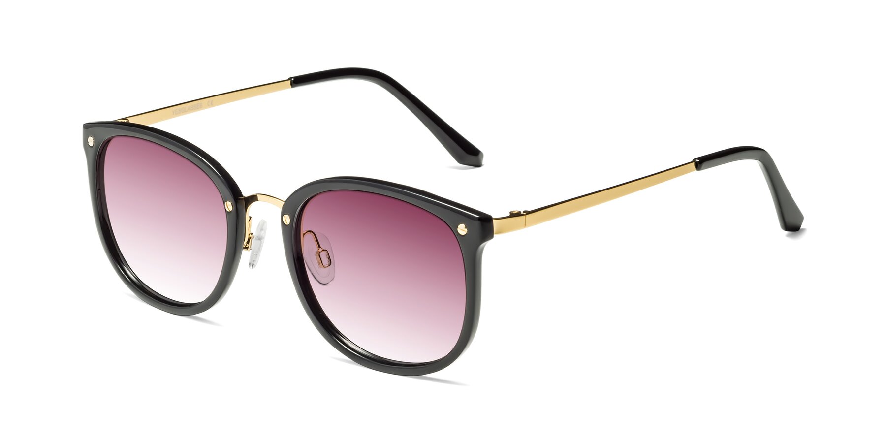 Angle of Timeless in Black-Gold with Wine Gradient Lenses