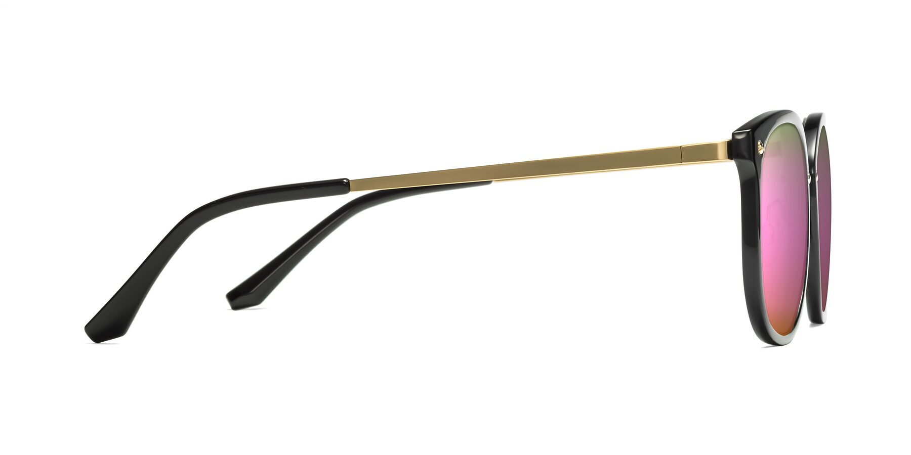 Side of Timeless in Black-Gold with Pink Mirrored Lenses