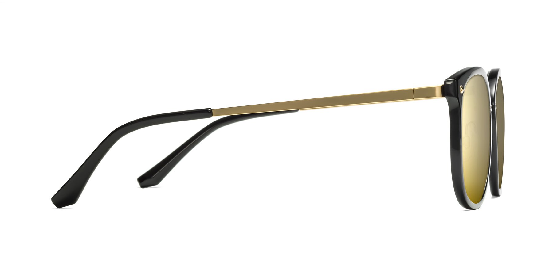 Side of Timeless in Black-Gold with Gold Mirrored Lenses