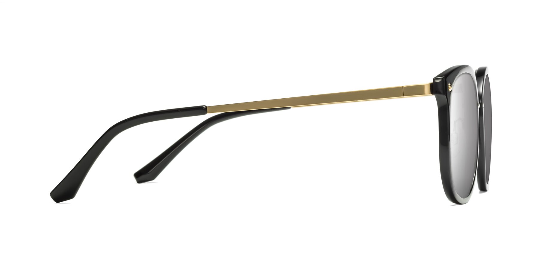 Side of Timeless in Black-Gold with Silver Mirrored Lenses