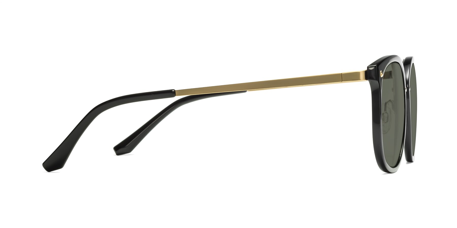 Side of Timeless in Black-Gold with Gray Polarized Lenses