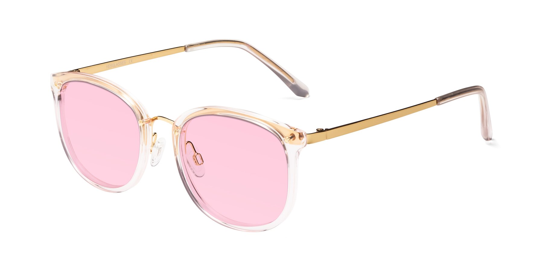Angle of Timeless in Transparent Pink with Light Pink Tinted Lenses
