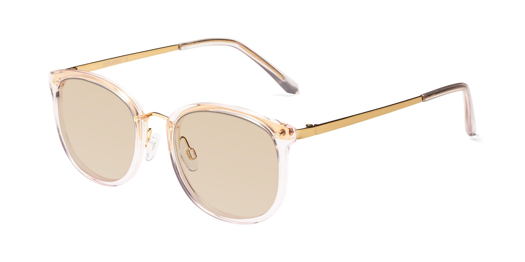 Angle of Timeless in Transparent Pink with Light Brown Tinted Lenses