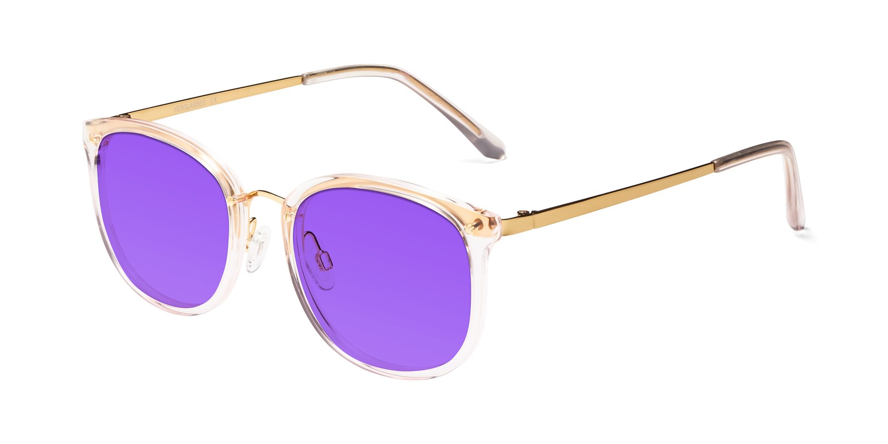 Angle of Timeless in Transparent Pink with Purple Tinted Lenses