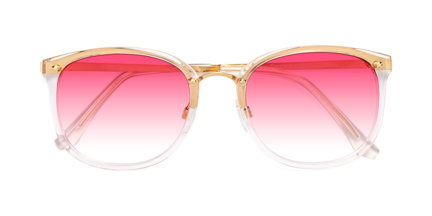 Folded Front of Timeless in Transparent Pink with Pink Gradient Lenses