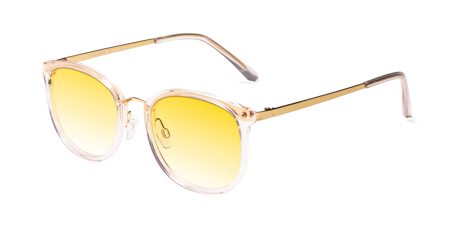 Angle of Timeless in Transparent Pink with Yellow Gradient Lenses