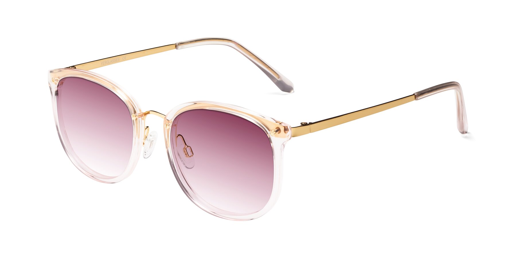 Angle of Timeless in Transparent Pink with Wine Gradient Lenses