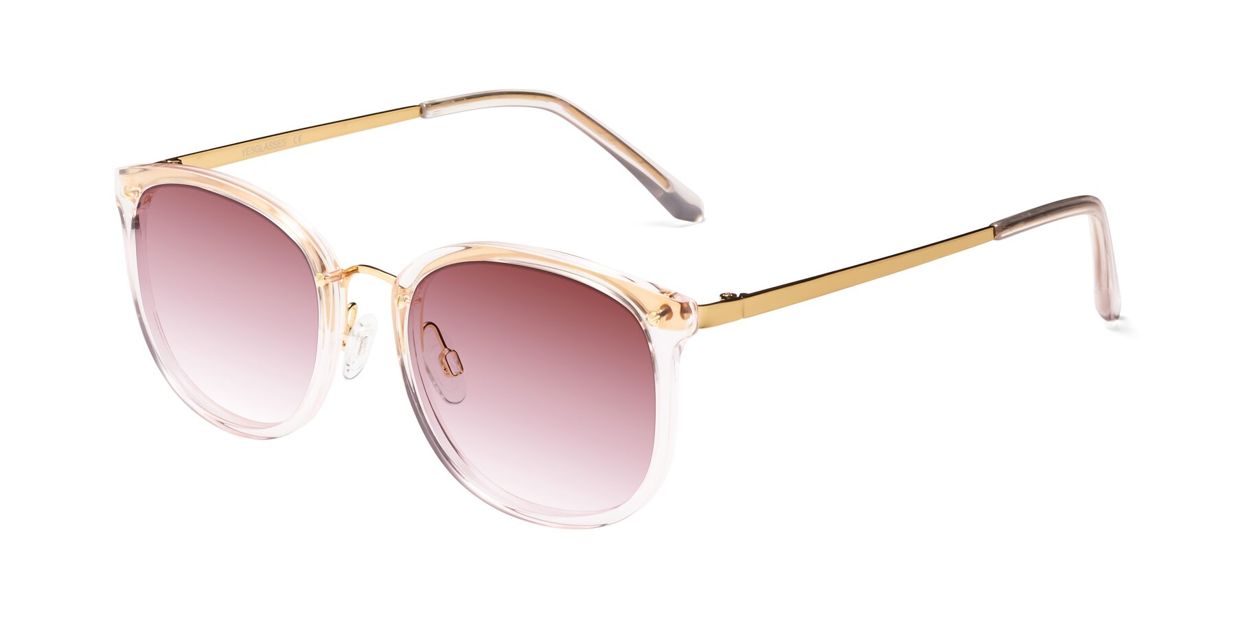 Angle of Timeless in Transparent Pink with Garnet Gradient Lenses