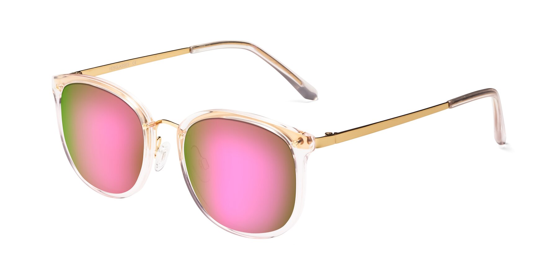 Angle of Timeless in Transparent Pink with Pink Mirrored Lenses
