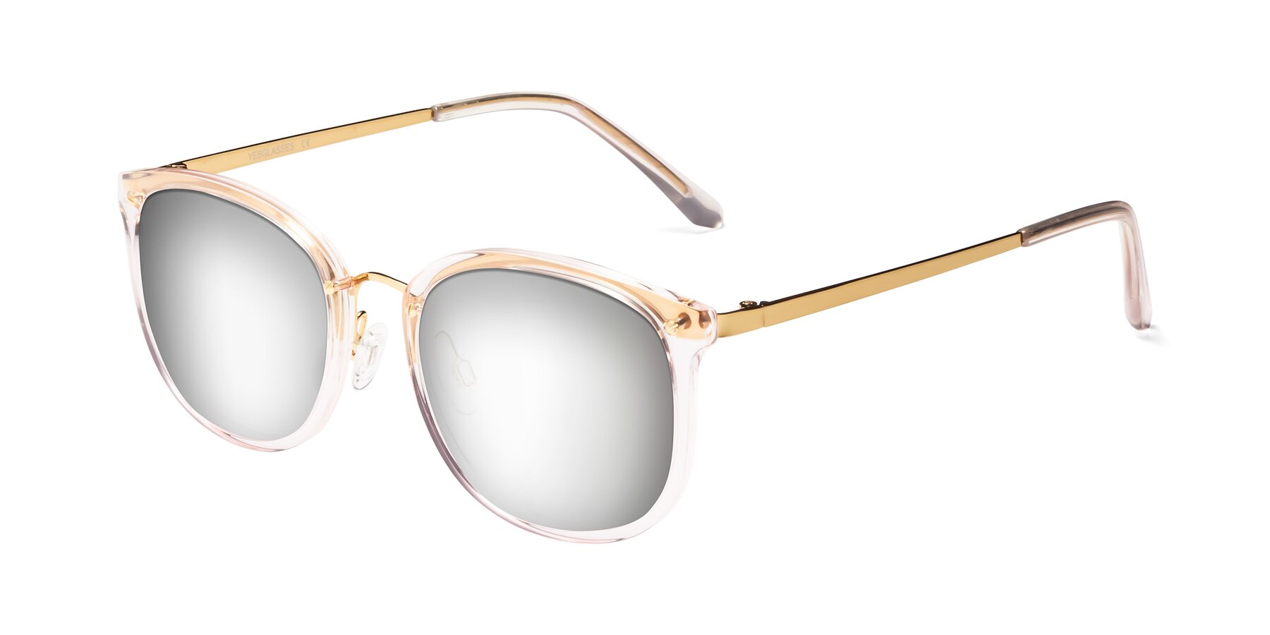Angle of Timeless in Transparent Pink with Silver Mirrored Lenses