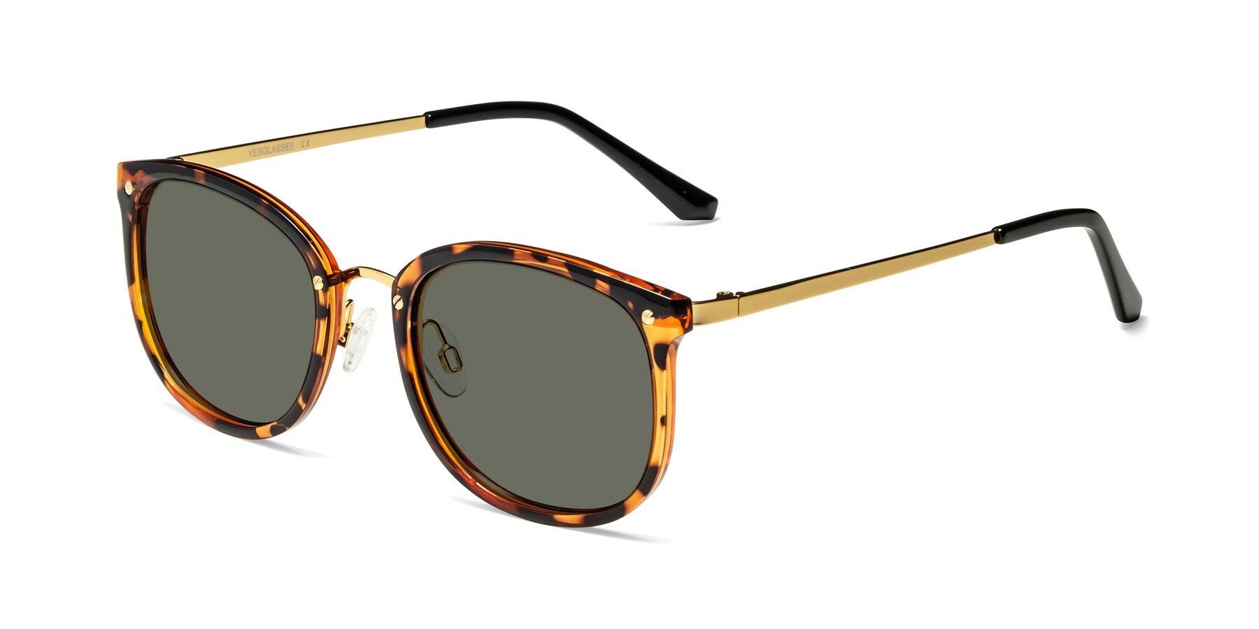 Angle of Timeless in Tortoise-Golden with Gray Polarized Lenses