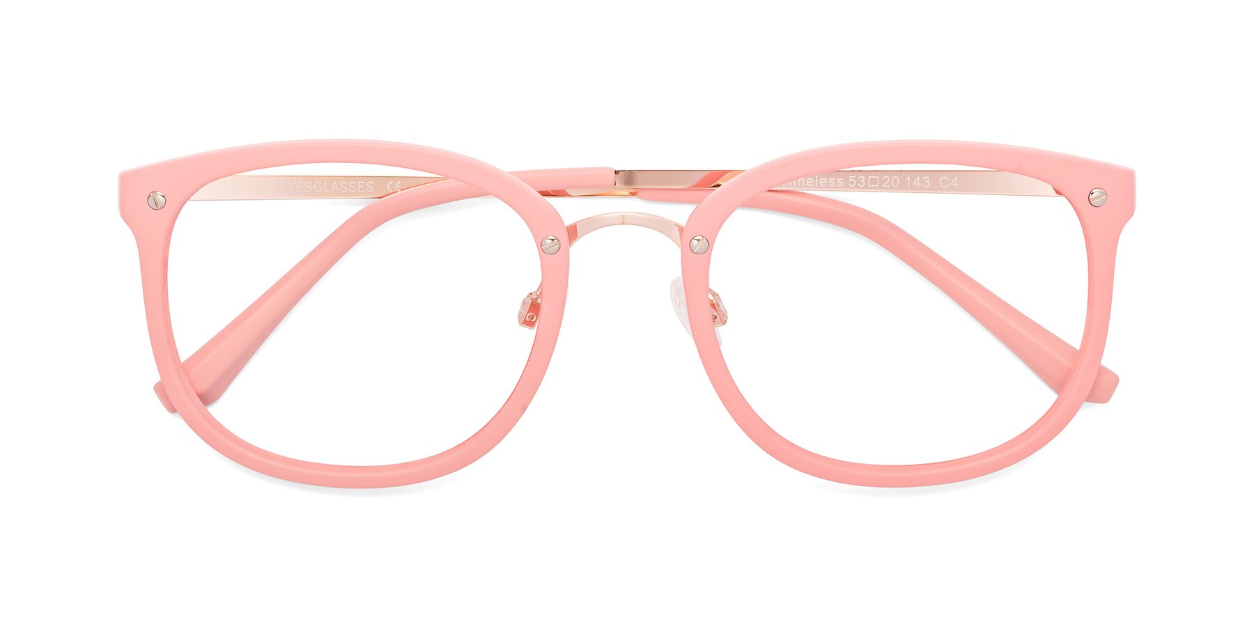 Folded Front of Timeless in Pink with Clear Blue Light Blocking Lenses