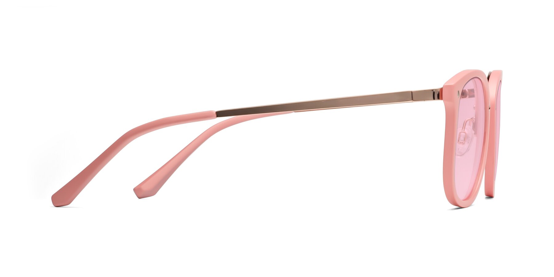 Side of Timeless in Pink with Light Pink Tinted Lenses