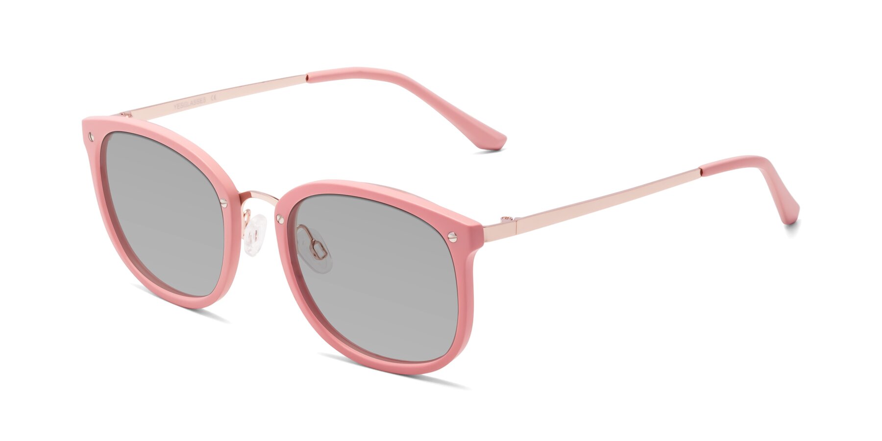 Angle of Timeless in Pink with Light Gray Tinted Lenses