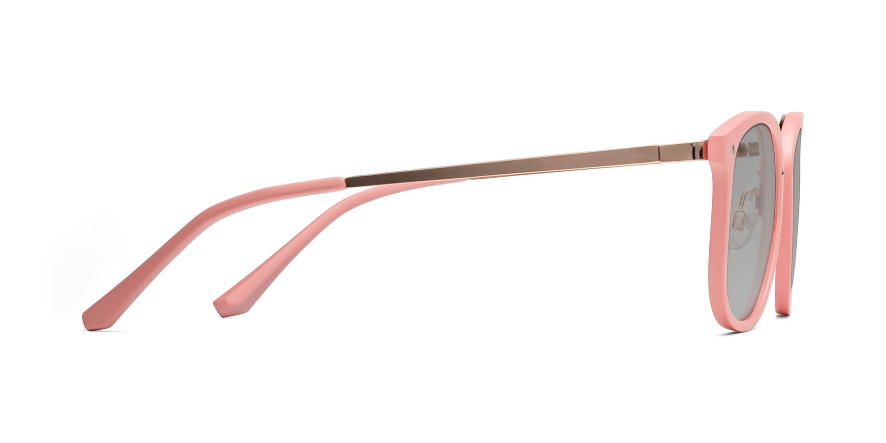 Side of Timeless in Pink with Light Gray Tinted Lenses