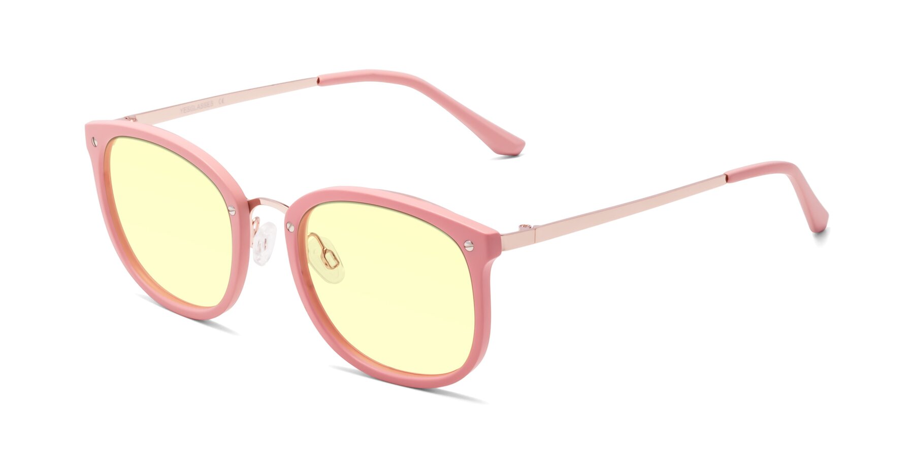 Angle of Timeless in Pink with Light Yellow Tinted Lenses