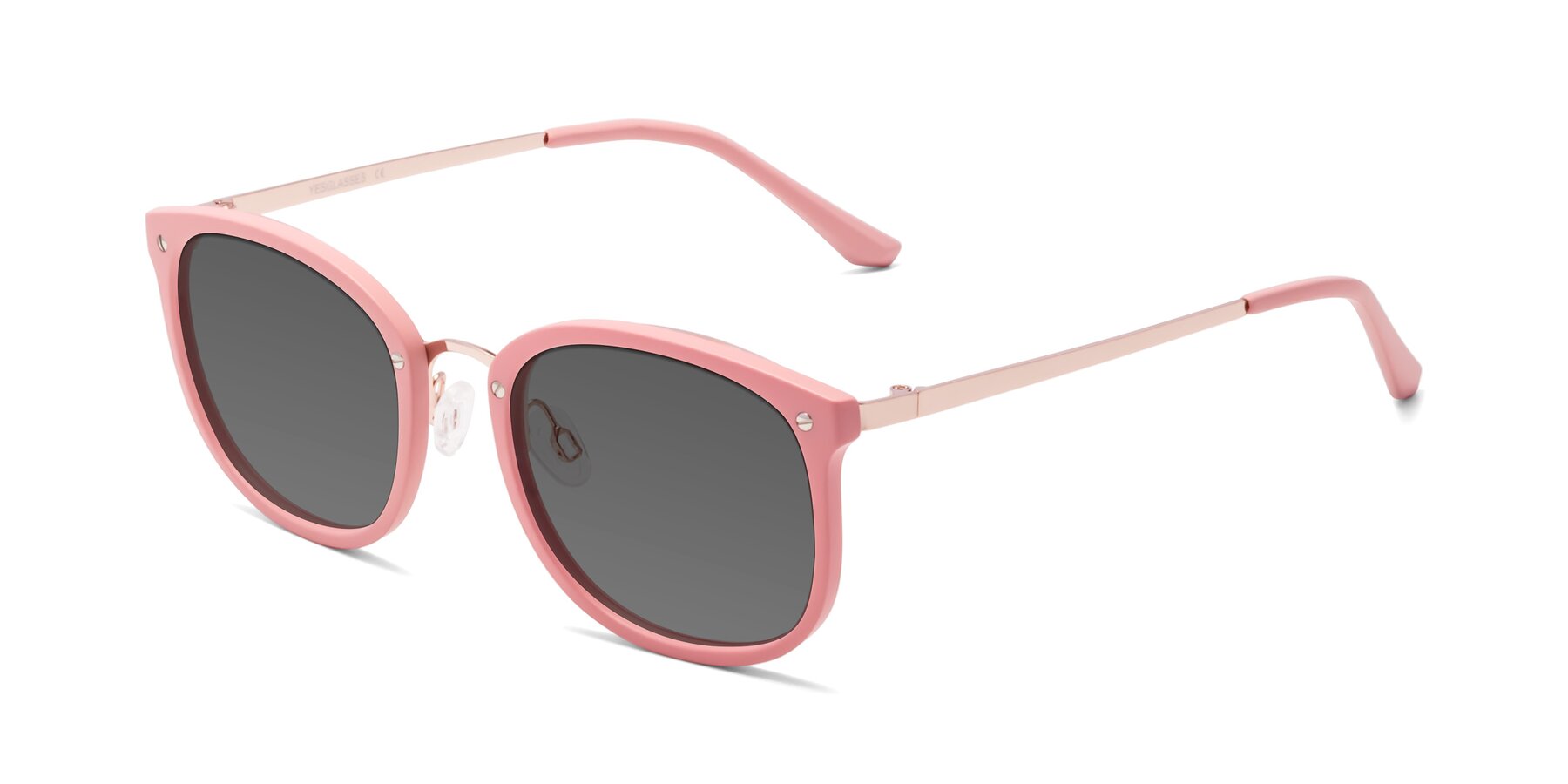 Angle of Timeless in Pink with Medium Gray Tinted Lenses