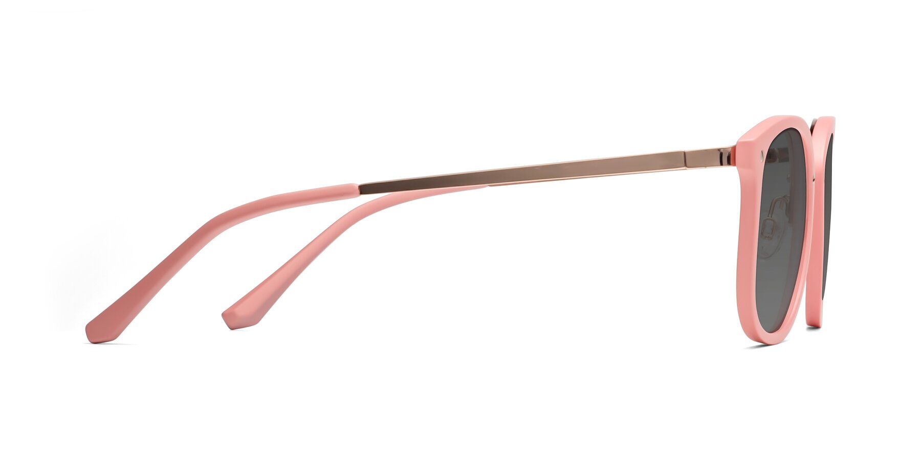 Side of Timeless in Pink with Medium Gray Tinted Lenses