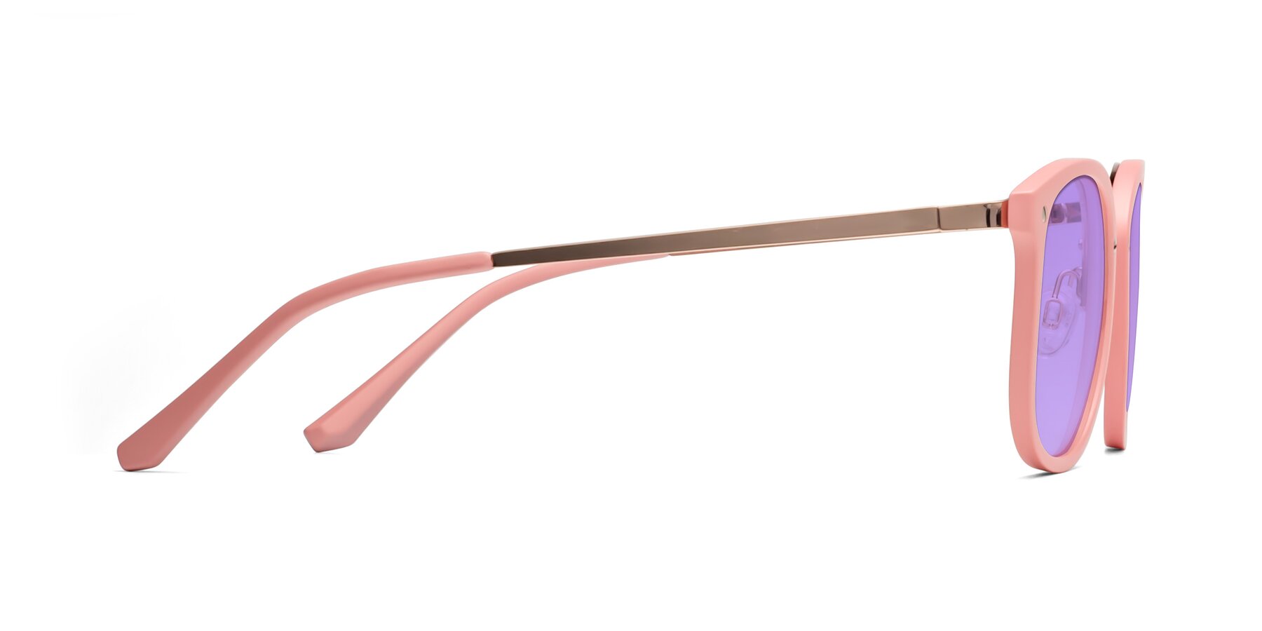Side of Timeless in Pink with Medium Purple Tinted Lenses