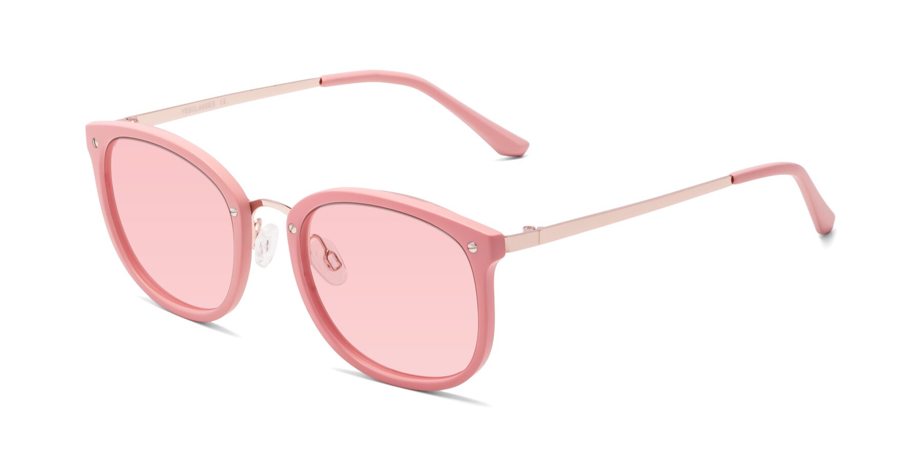 Angle of Timeless in Pink with Light Garnet Tinted Lenses