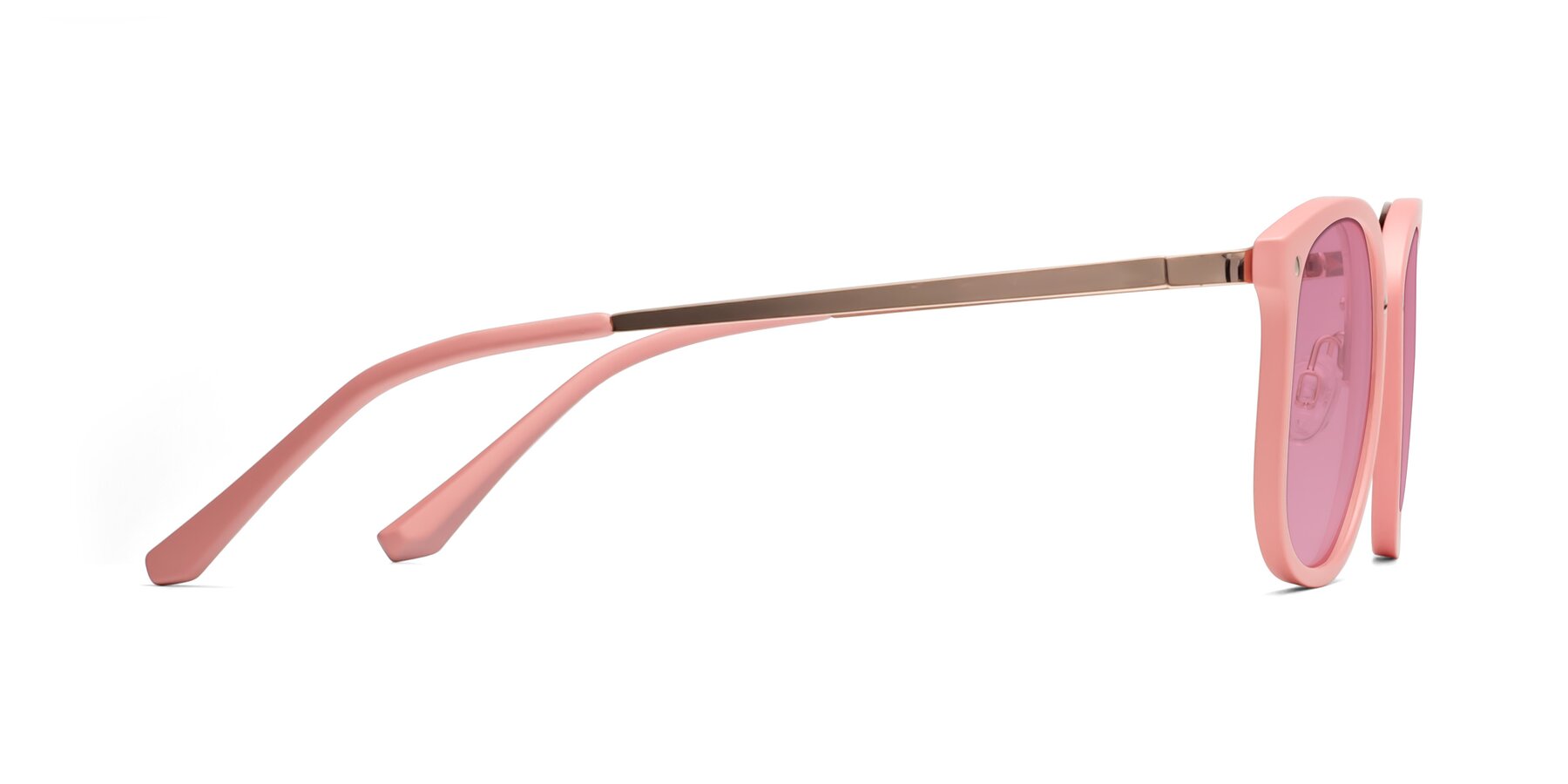 Side of Timeless in Pink with Medium Wine Tinted Lenses