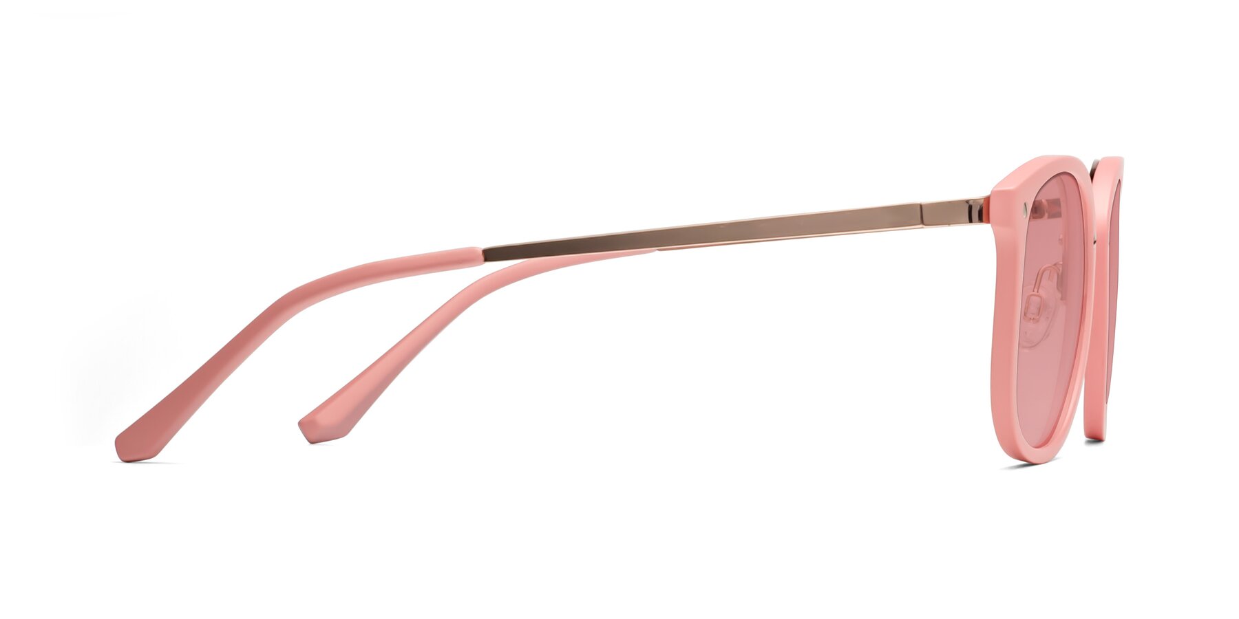 Side of Timeless in Pink with Medium Garnet Tinted Lenses