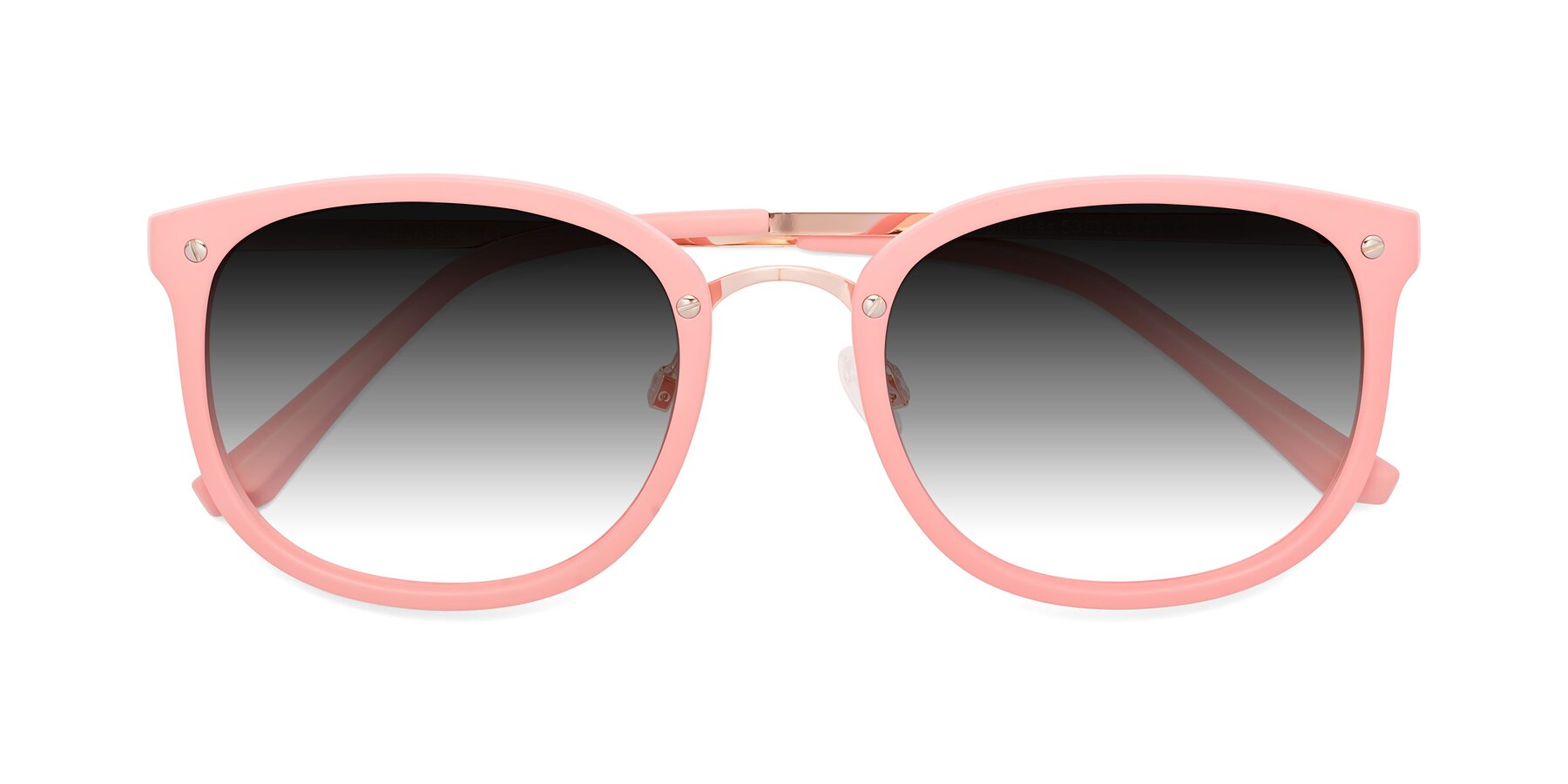 Folded Front of Timeless in Pink with Gray Gradient Lenses