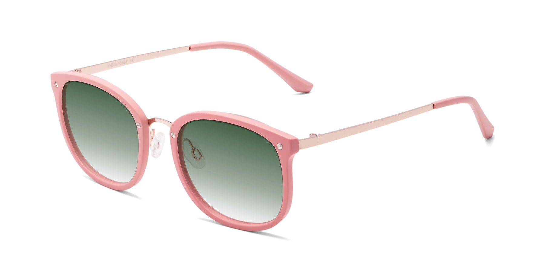 Angle of Timeless in Pink with Green Gradient Lenses