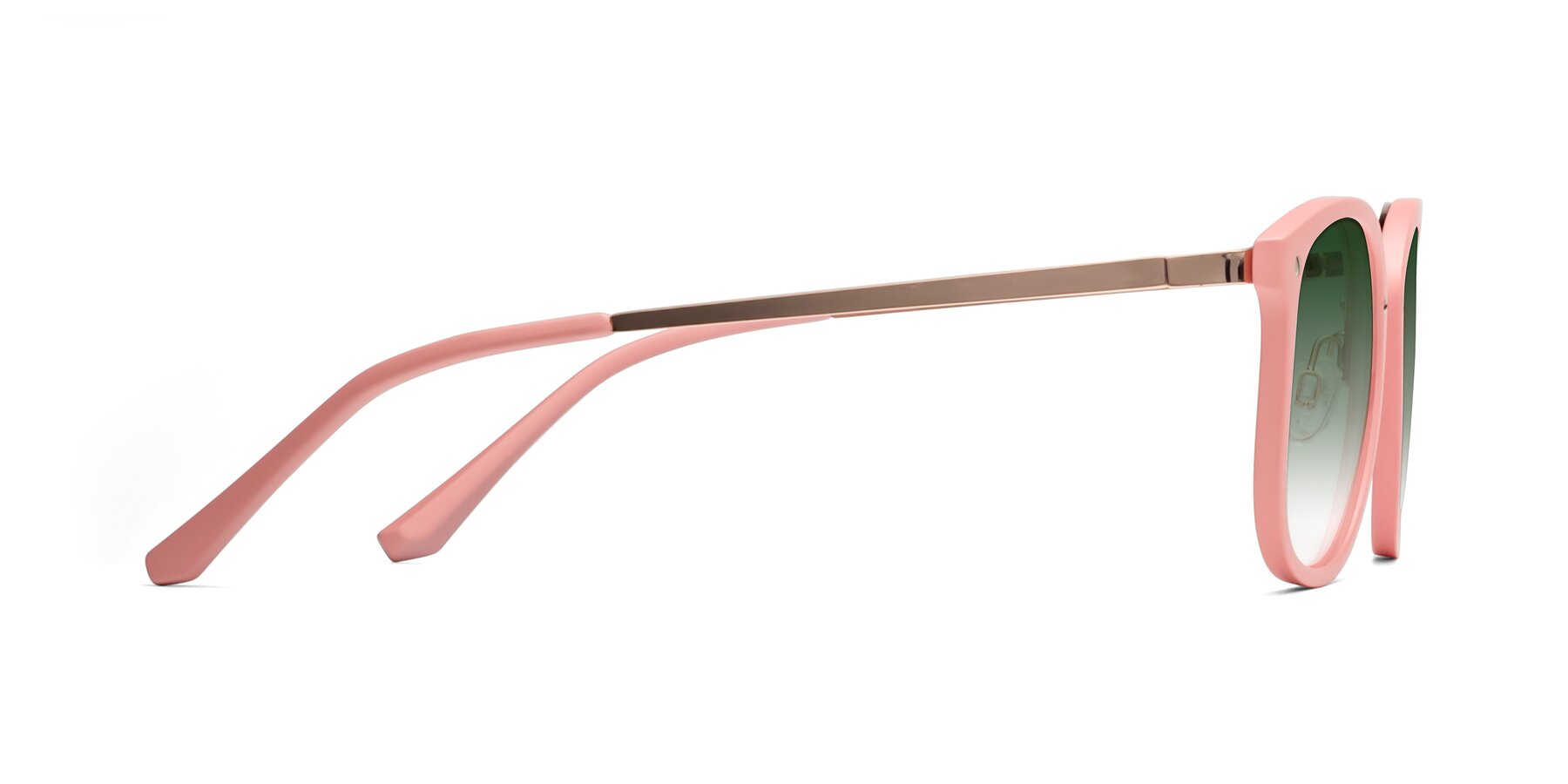 Side of Timeless in Pink with Green Gradient Lenses