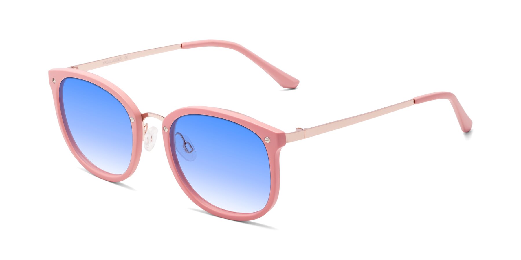 Angle of Timeless in Pink with Blue Gradient Lenses