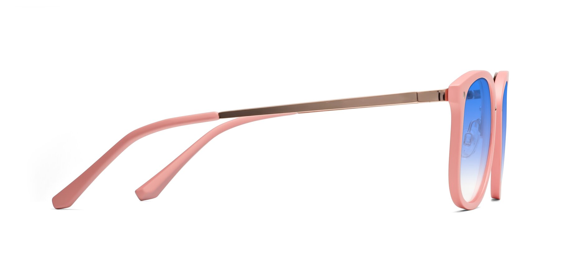 Side of Timeless in Pink with Blue Gradient Lenses